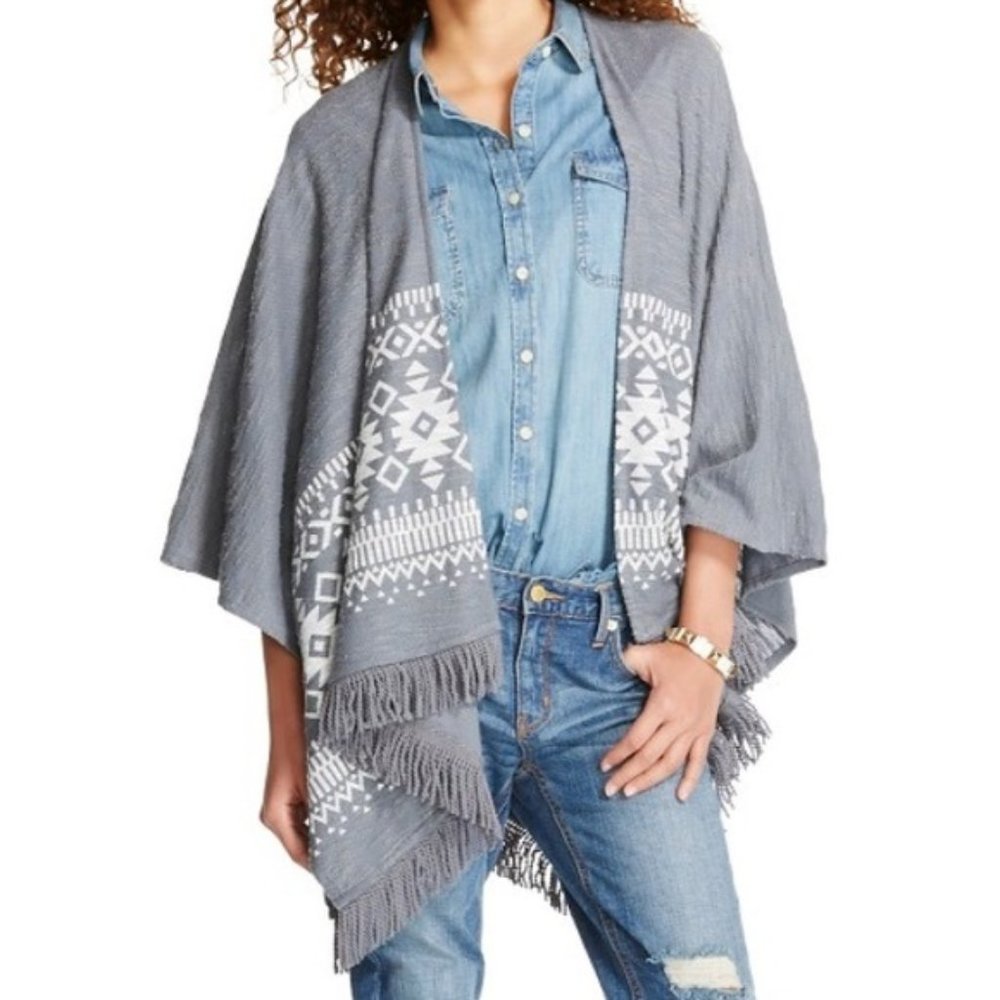 MOSSIMO tribal aztec print open front poncho